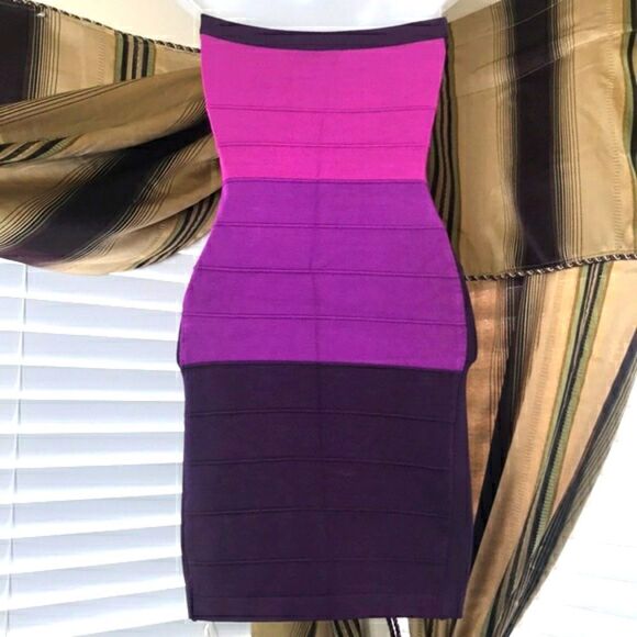 Multi Purple Bondage Dress | Bebe - Picture 6 of 12